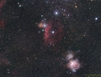 2021/02 Orions Hüfte Auf diesem Übersichtsbild von Orions Hüftregion sind fünf Nebel zu sehen: M 78, Flammennebel (NGC2024), Pferdekopfnebel (IC434), Running Man Nebel (NGC1977) und...