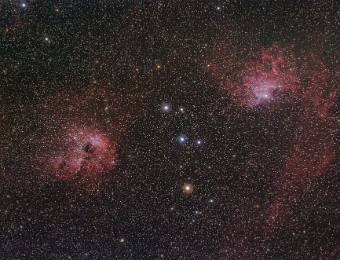 2020/03 IC 405 Flammender Stern Nebel & IC410 Kaulquappennebel Der "flammende Stern" ist ca. 1.500 Lichtjahre entfernt und ein Nebel aus Gas und Staub. Die Kaulquappen, die Namensgeber von IC 410, sind in dieser Auflösung...